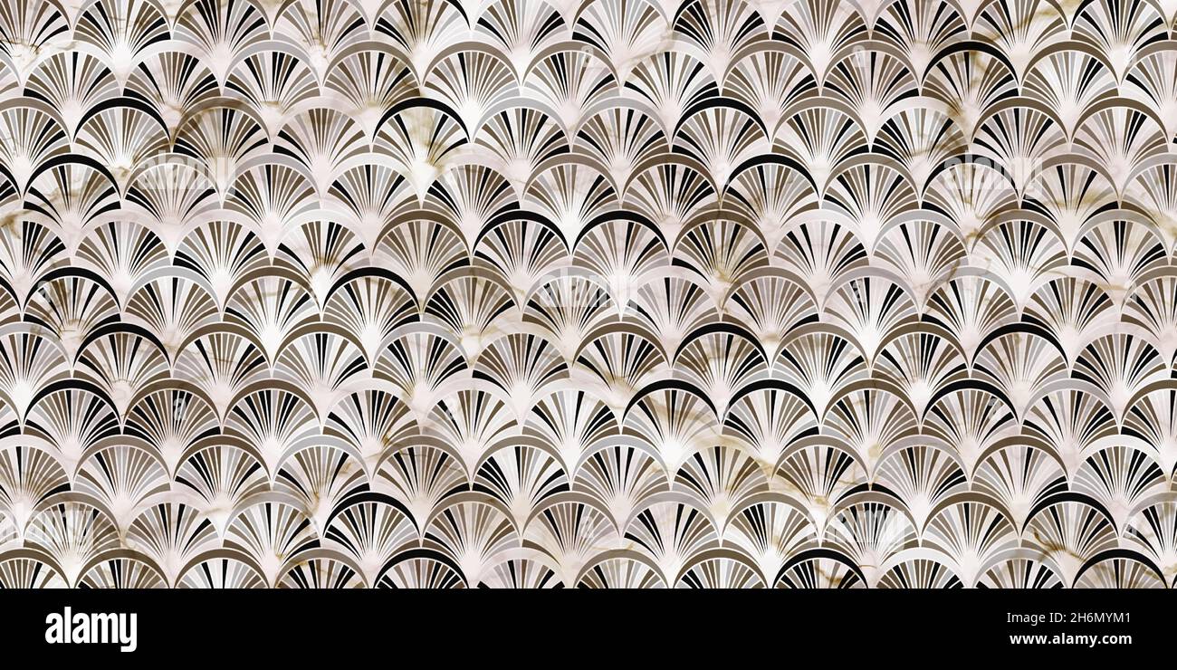 Geometric pattern luxury gray background with circle overlapping and marble texture Stock Vector