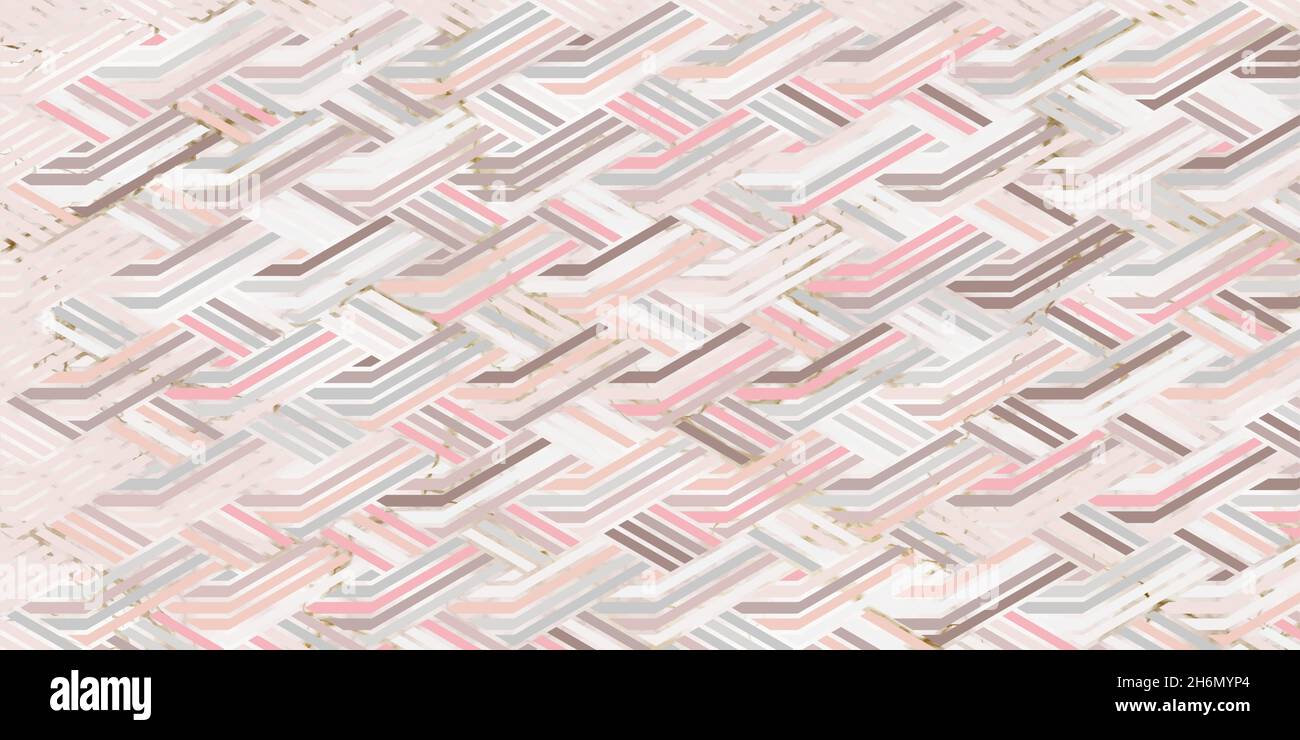 Geometric pattern elegant pink background with stripes linear wave pastel color Stock Vector