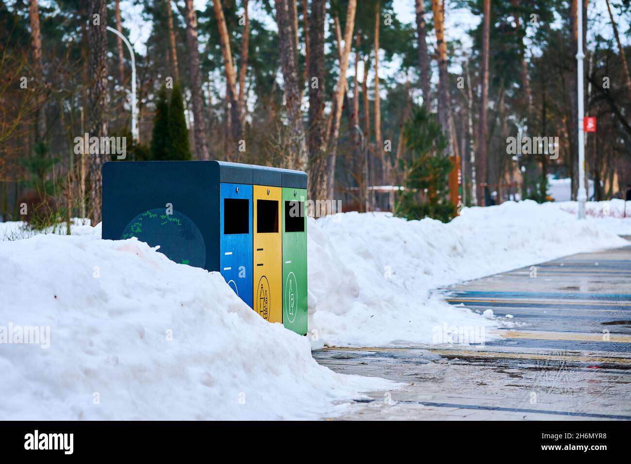 Waste containers, keep your Earth clean Stock Photo Alamy