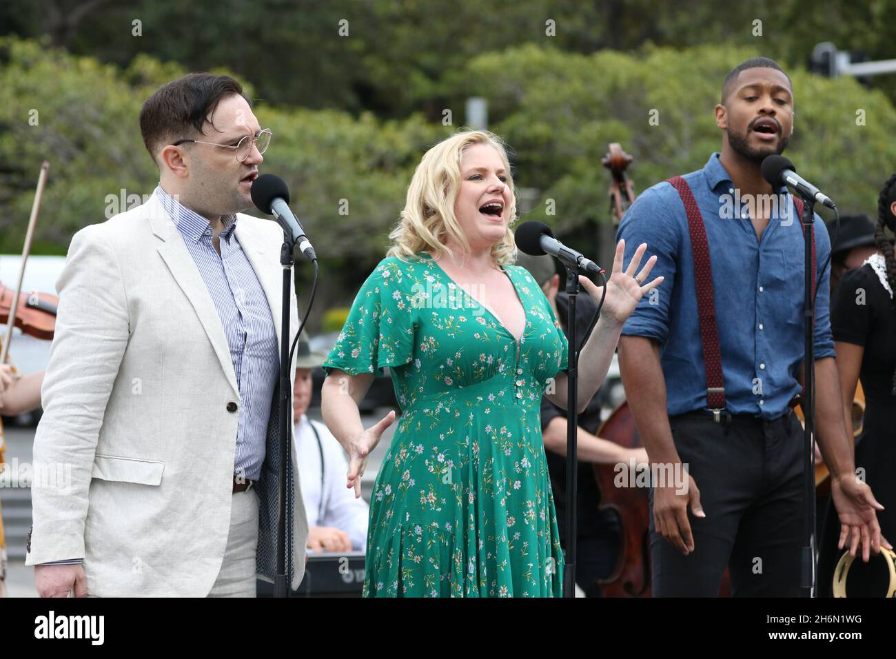 Sydney, Australia. 17th November 2021. Spanning 133 events – including 33 world premieres and 52 new commissions – over 25 days, the Sydney Festival will run from 6–30 January. Pictured: Helen Dallimore and others with a performance from the Bob Dylan musical Girl from the North Country – one of the most critically acclaimed multi award-winning productions of the 21st Century, and a highlight of the 2022 program which will premiere at the newly restored Theatre Royal for Sydney Festival. Capturing the hope and heartbreak as written by Dylan himself, an ensemble of cast members from the product Stock Photo