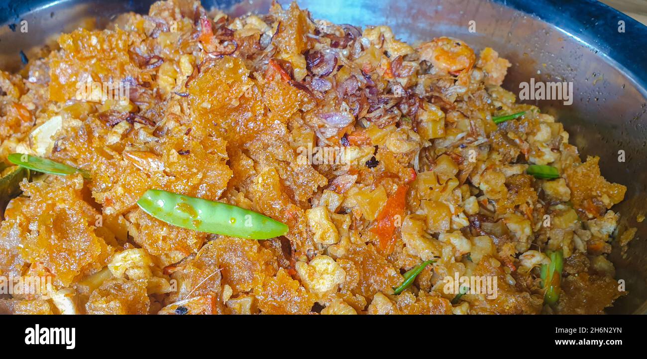 sambal krecek spicy traditional javanese cuisine made from cattle skin Stock Photo