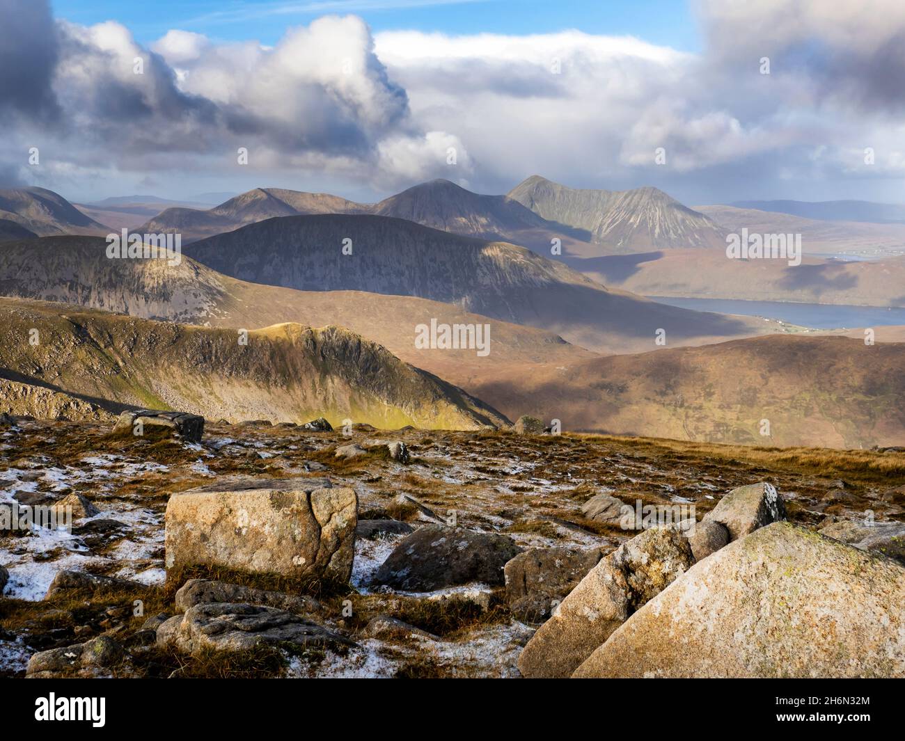 Looking towards the Red Cuillins from Beinn na Caillich, a hill behind ...