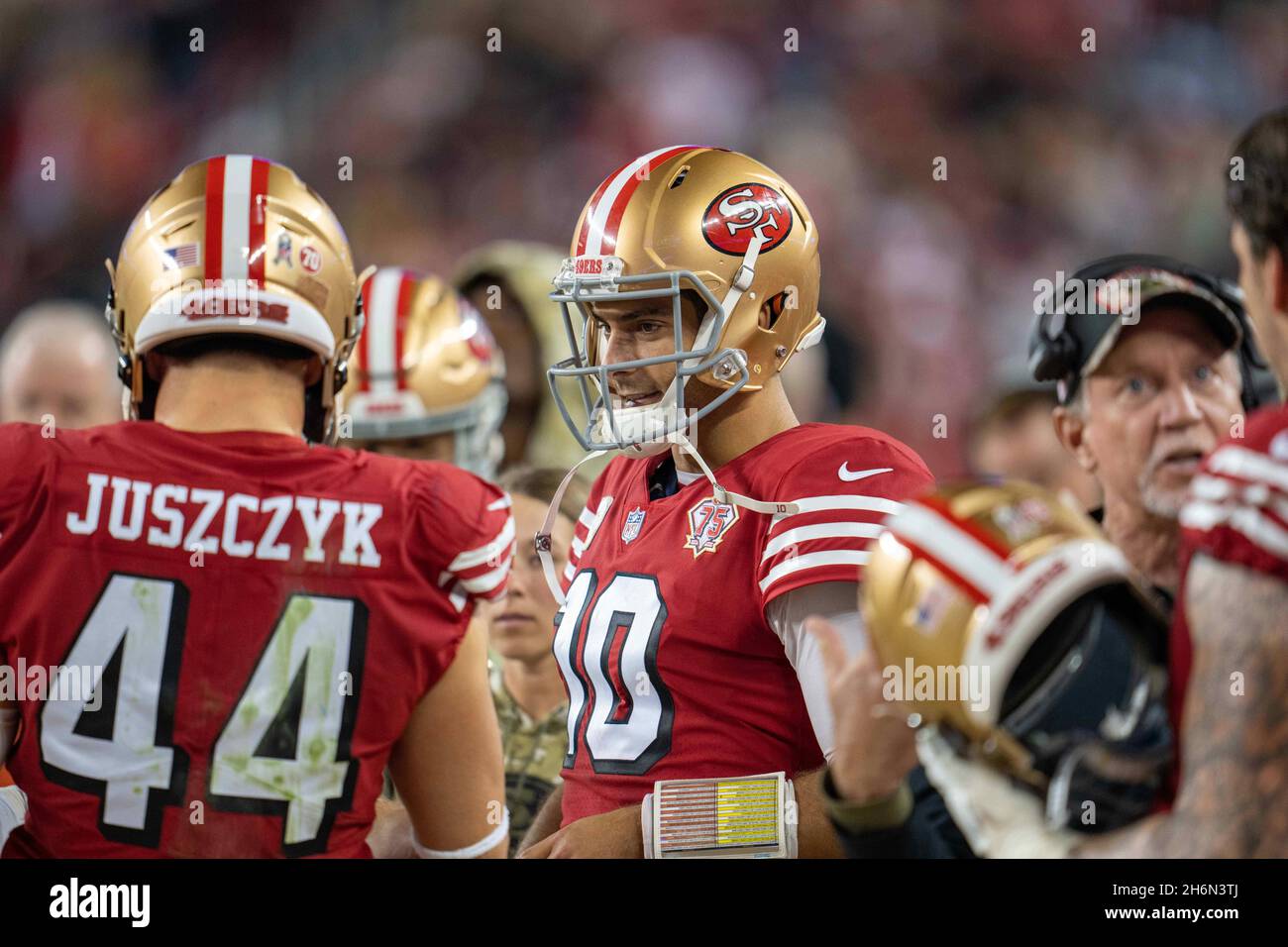 Santa Clara, CA. 22nd Sep, 2019. San Francisco 49ers fullback Kyle Juszczyk  (44) shakes off the tackle of Pittsburgh Steelers free safety Minkah  Fitzpatrick (39) during the NFL football game between the