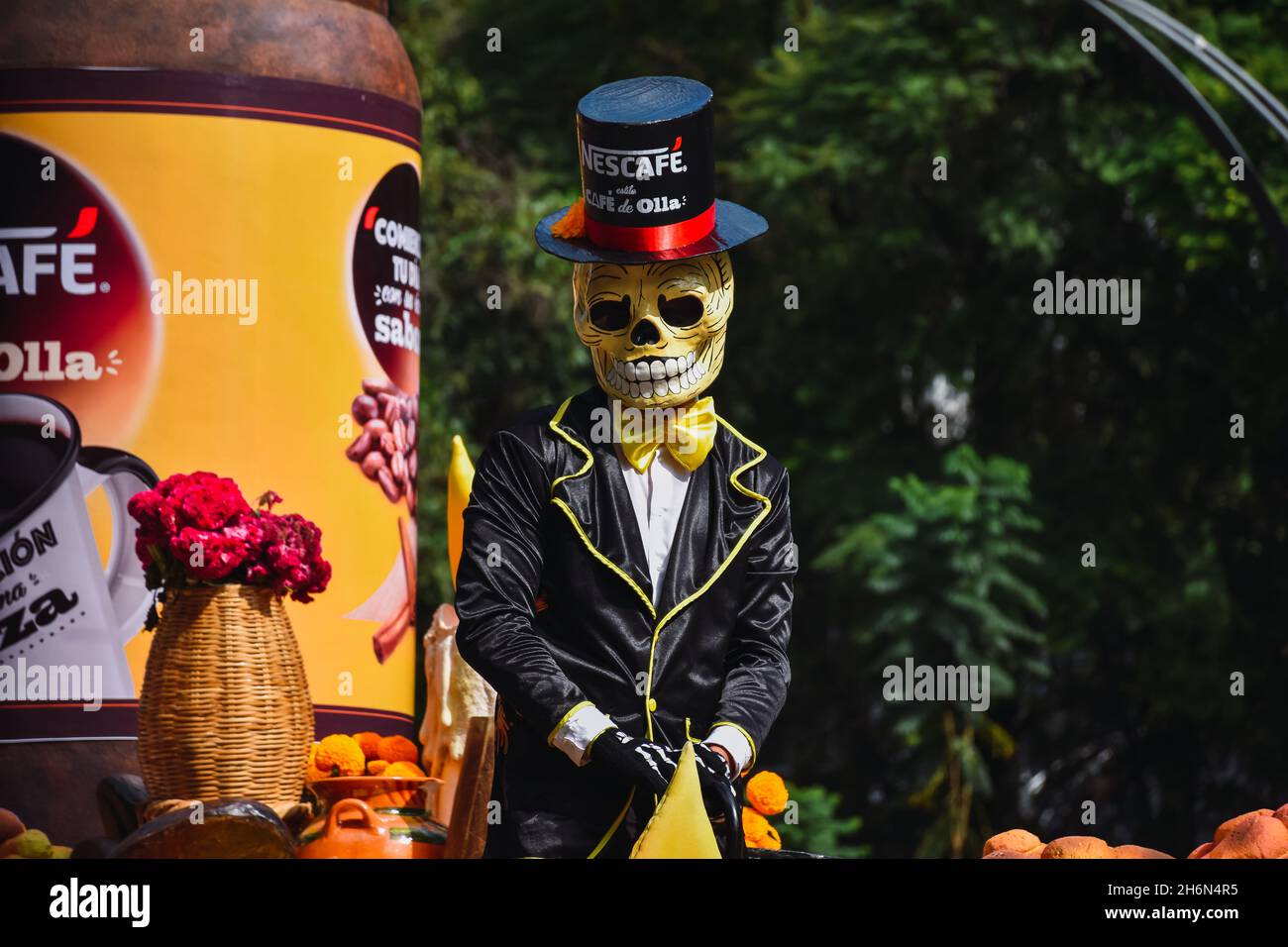 Mexico City, Mexico ; October 31 2021: Day of the dead parade in Mexico city Stock Photo