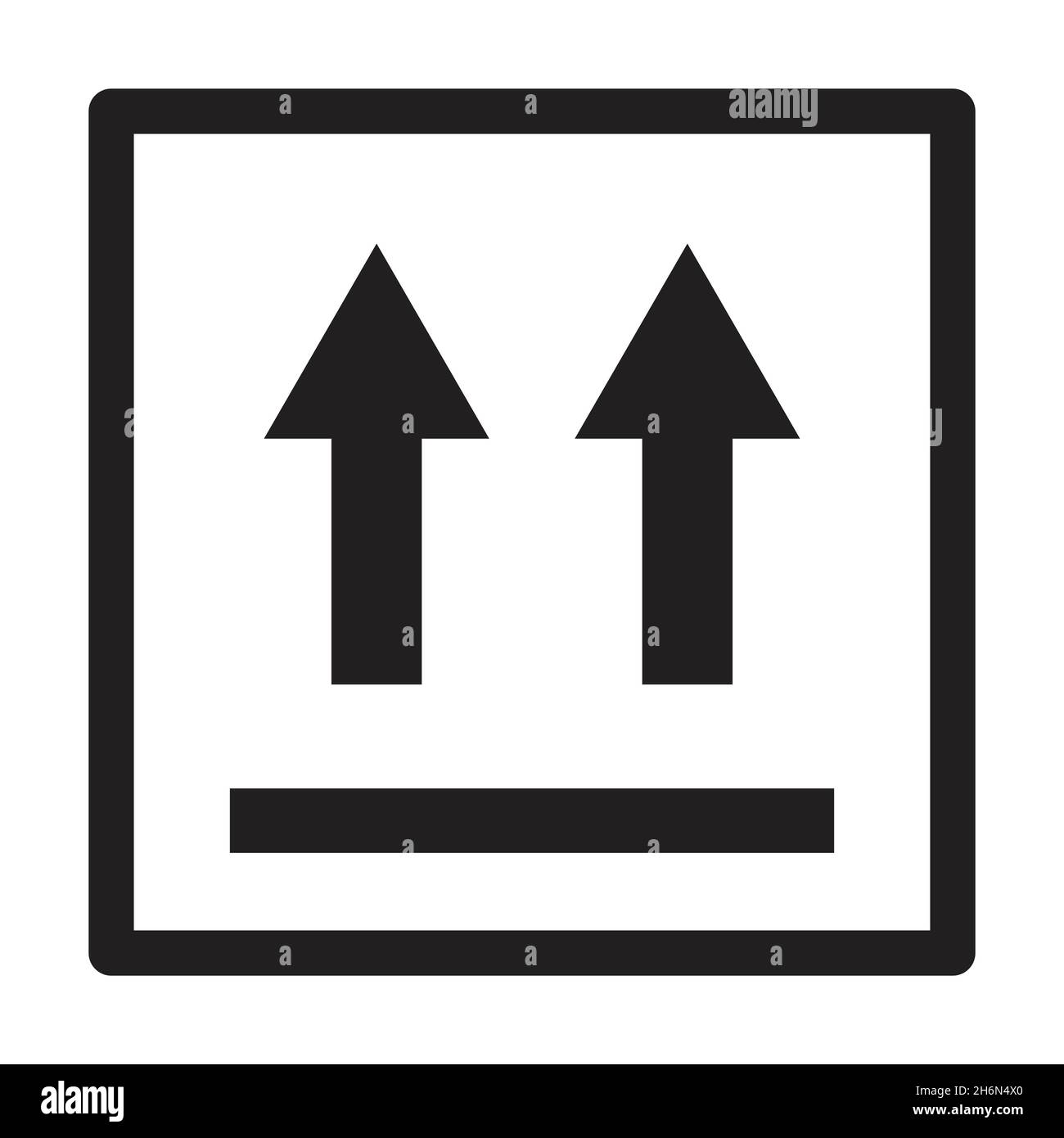 This way up package sticker icon vector. Upward packaging logo sign for graphic design, logo, website, social media, mobile app, UI illustration Stock Vector