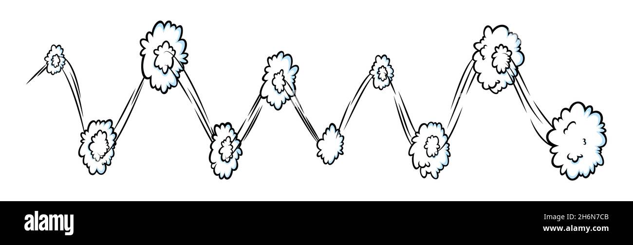 Visual Speed Effect Comic Comic speed effect with clouds. Comic clouds with motion trail lines ...