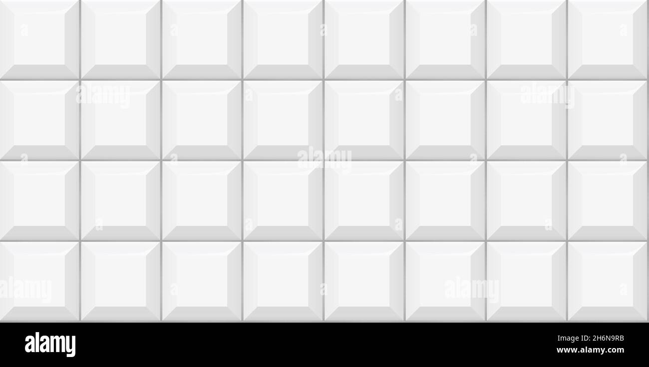 White square subway tile seamless pattern. Wall with brick texture. Vector geometric background design Stock Vector