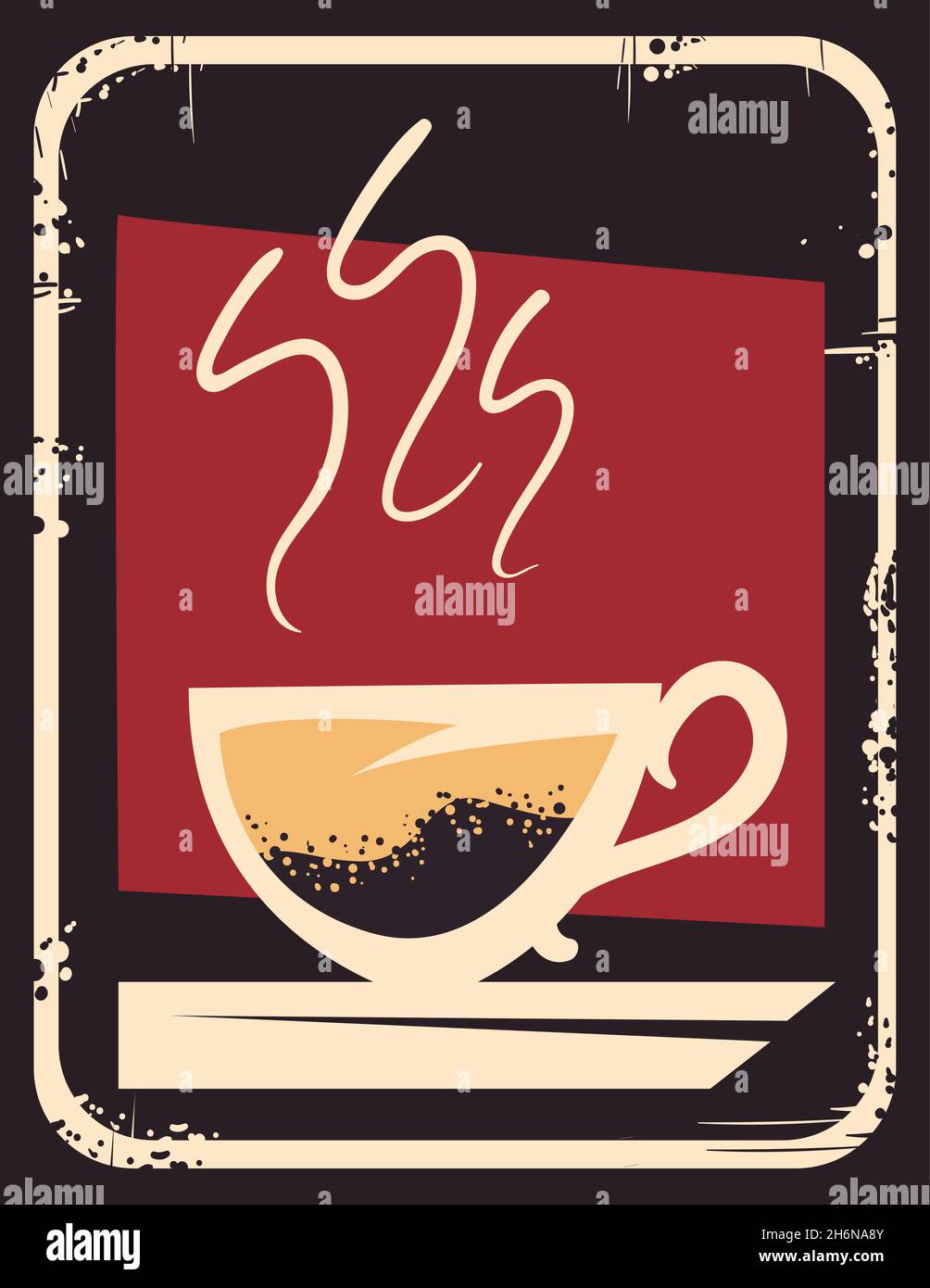 card of vintage coffee cup Stock Vector Image & Art - Alamy