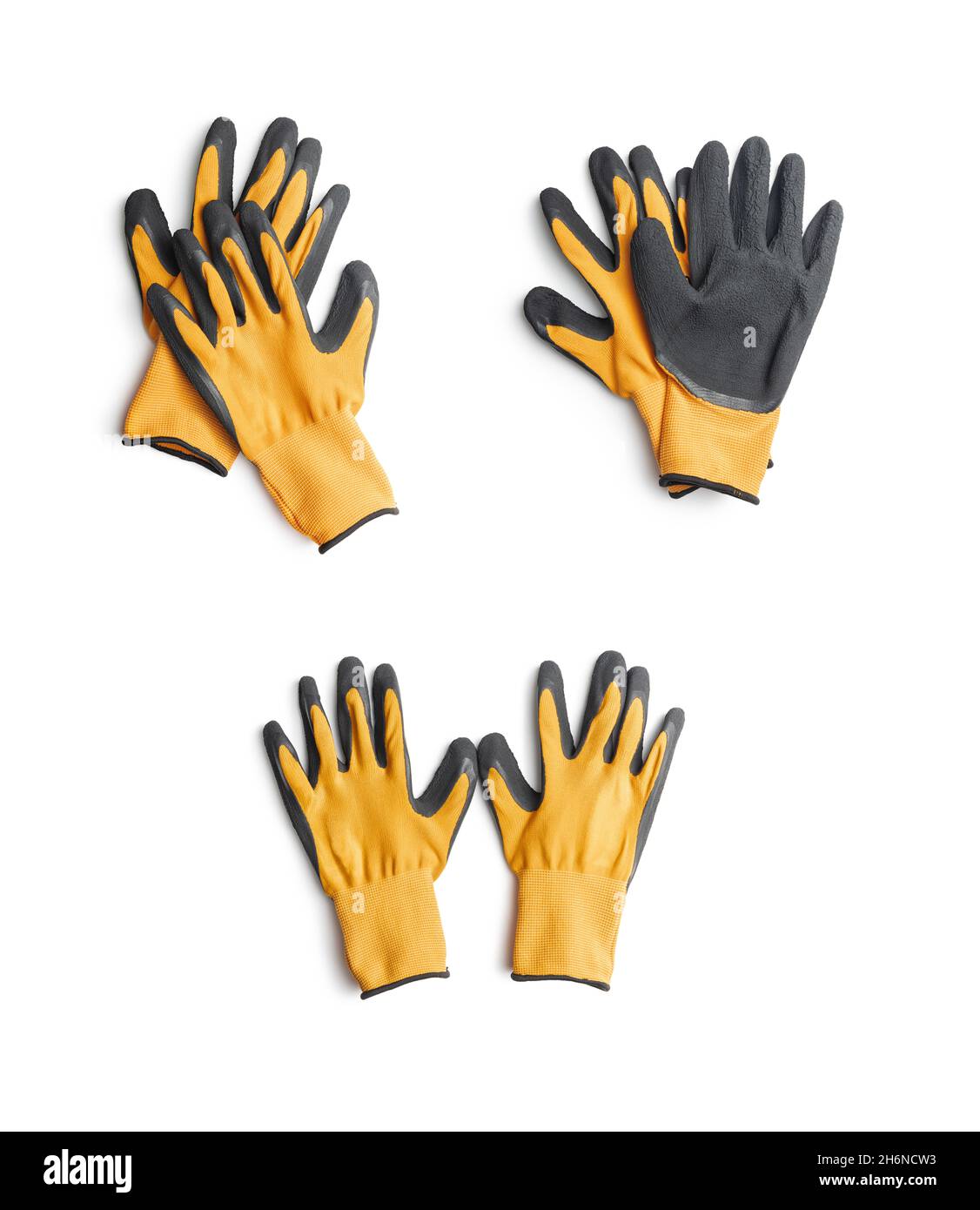 Textile work gloves with rubber isolated on white background. Stock Photo