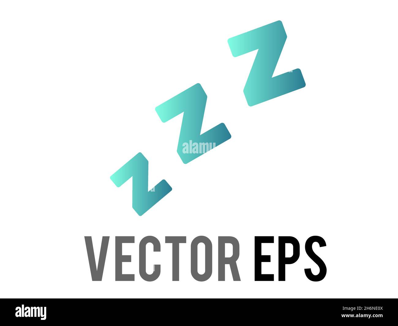 The vector isolated gradient green sleepy ZZZ symbols icon Stock Vector