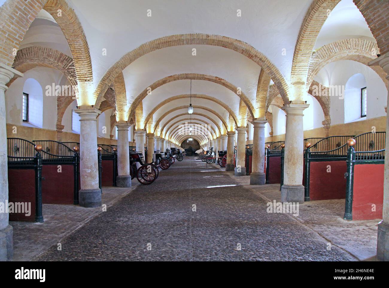 Royal Stables;Felipe II, the Spanish King,founded the Cordoba Royal Stables in 1572 'in order to breed sturdy horses for the service of the Royal House'. Cathedral of the Horse.Caballerizas Reales Stock Photo