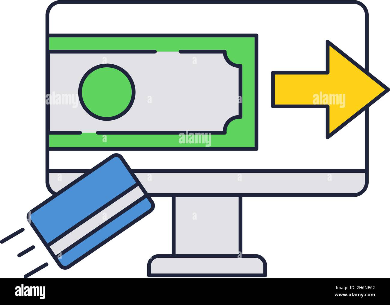 Online payment vector computer pay icon isolated Stock Vector Image ...