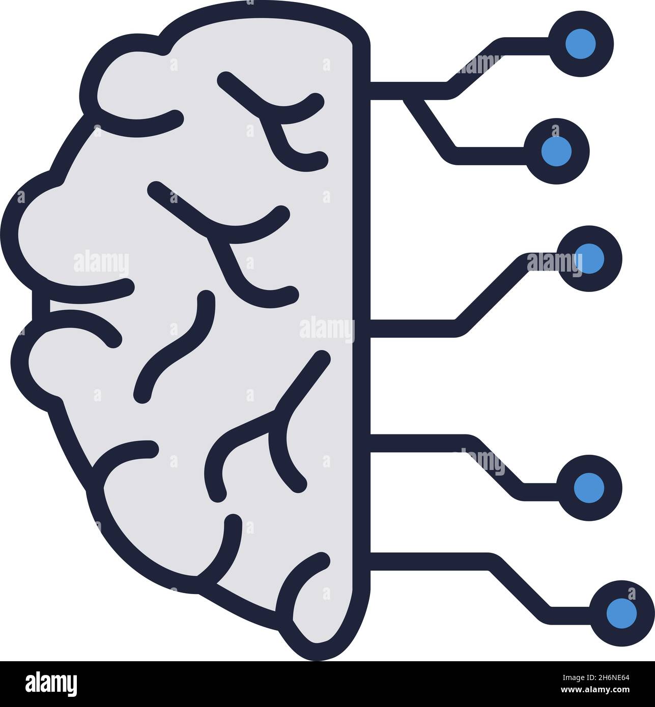 Brain circuit icon ai technology isolated vector Stock Vector Image ...