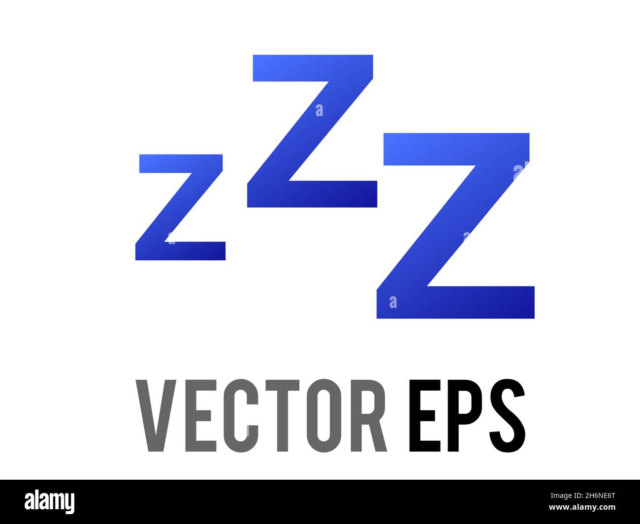 The vector isolated gradient blue sleepy ZZZ symbols icon Stock Vector