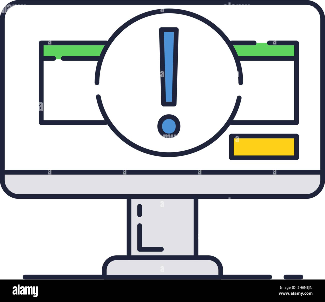 Connection lost icon, web error on vector computer Stock Vector