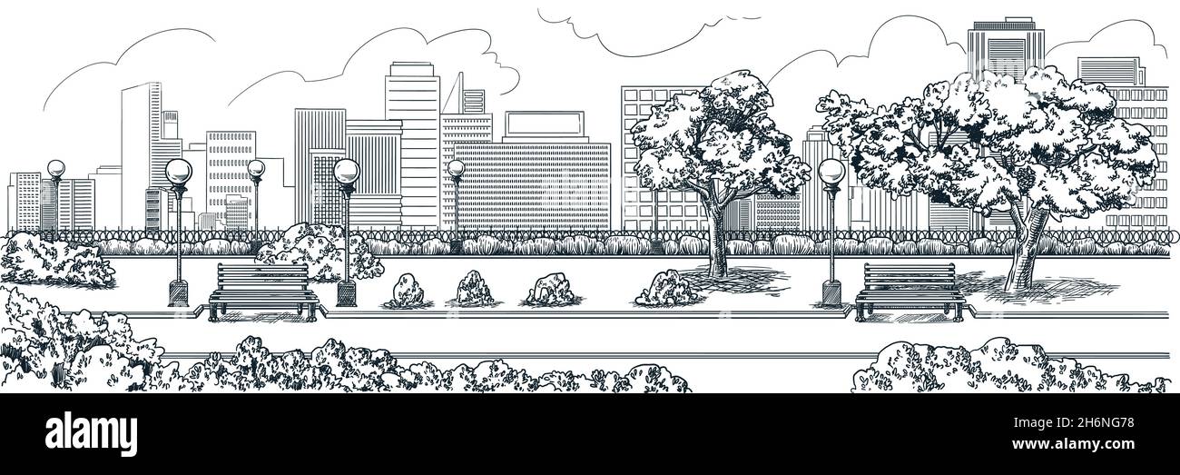 City sketch, background for your design - Stock Illustration [23152831] -  PIXTA