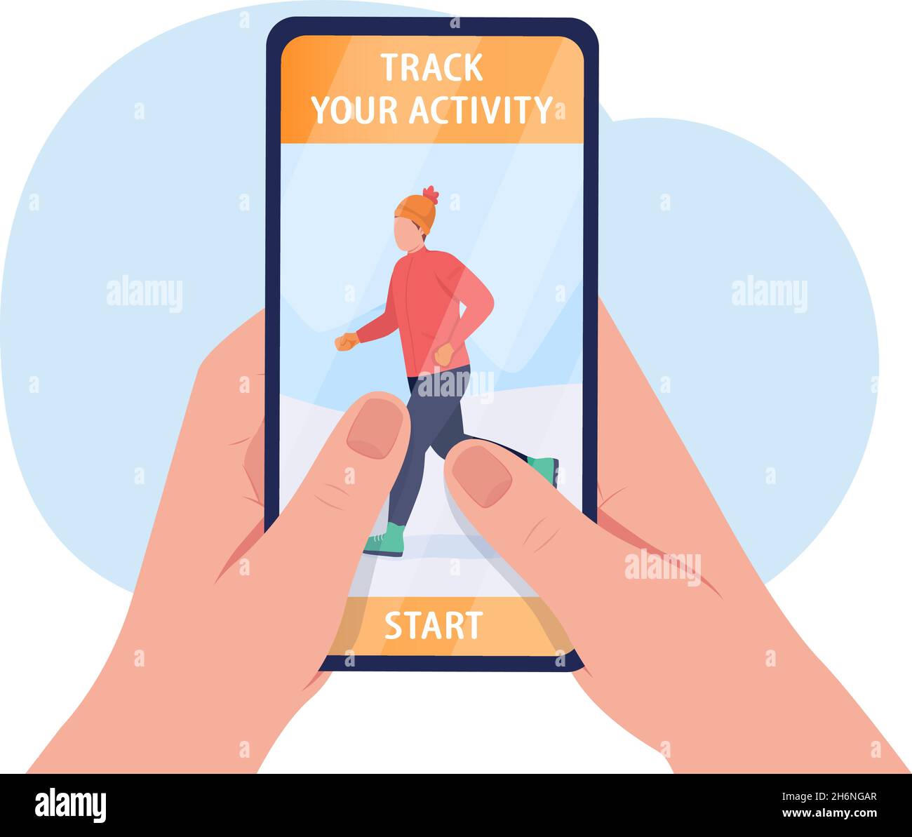 Mobile activity tracking 2D vector isolated illustration Stock Vector