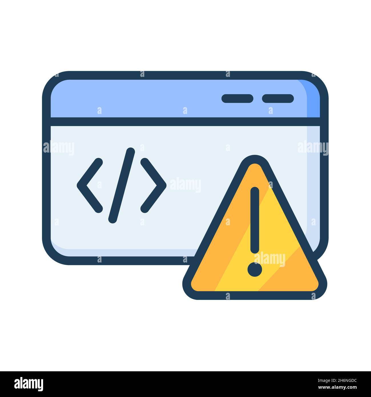 error message alert code program single isolated icon with filled line ...