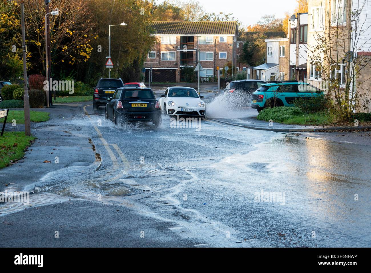 Brentwood Essex 17th Nov 2021 A large water main leak has caused