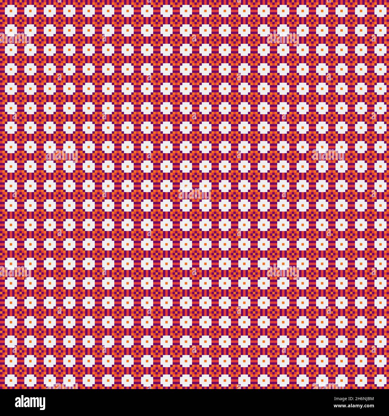 Abstract Cross-Pattern Dotted generative computational art illustration Stock Vector