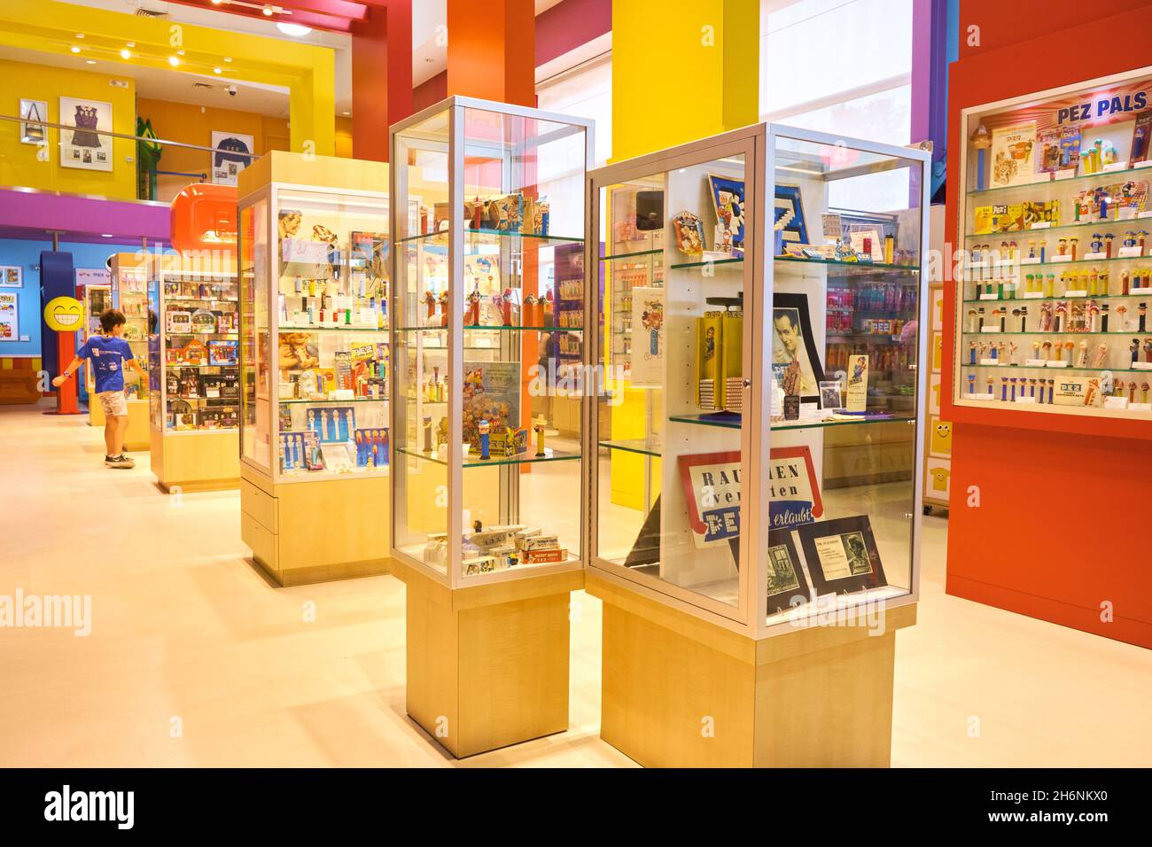 The cases full of vintage Pez candy dispensers and other collectibles