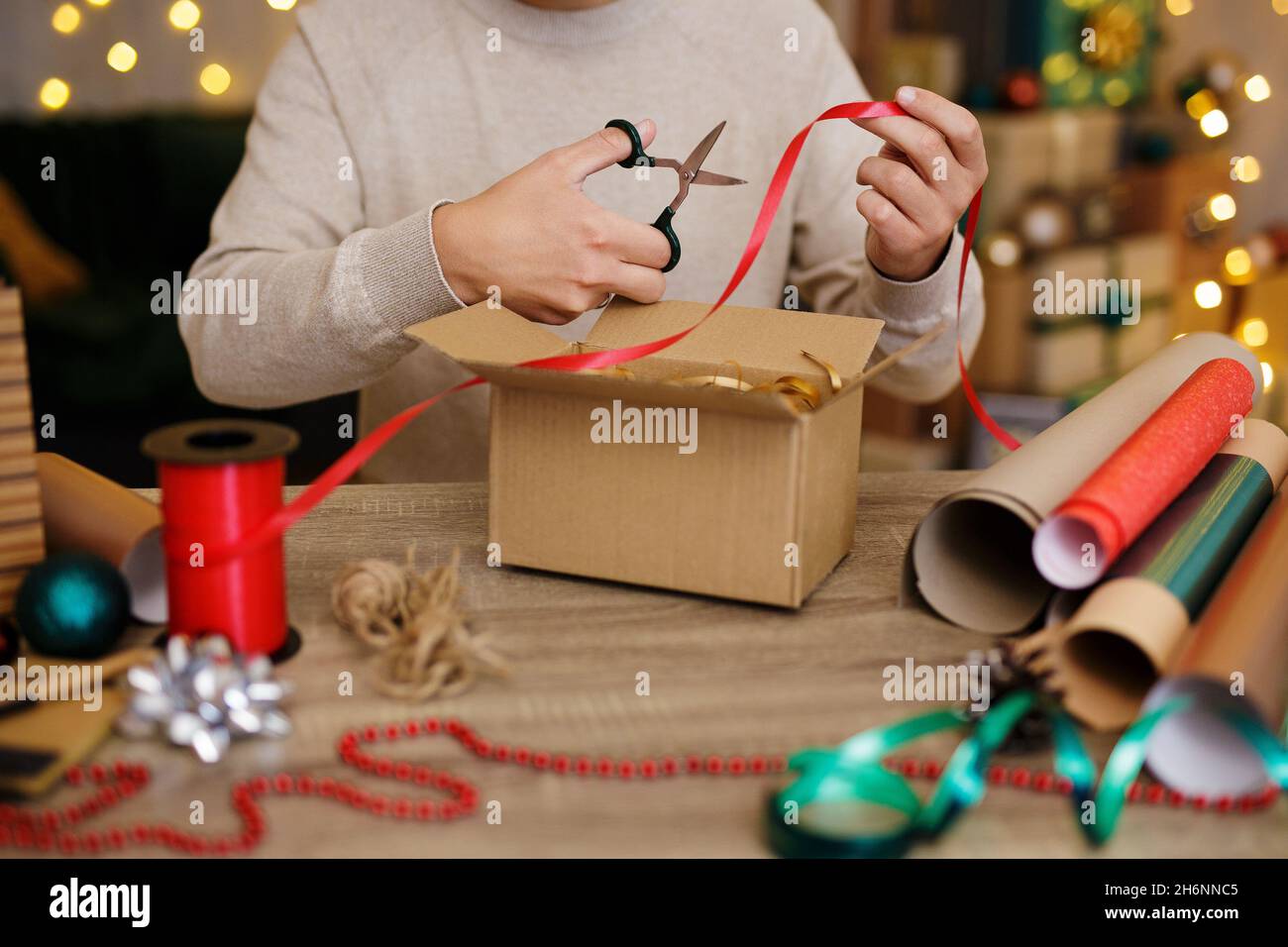 Hand Cutting Rop Close up of hand cutting rope with scissors hi-res stock photography ...