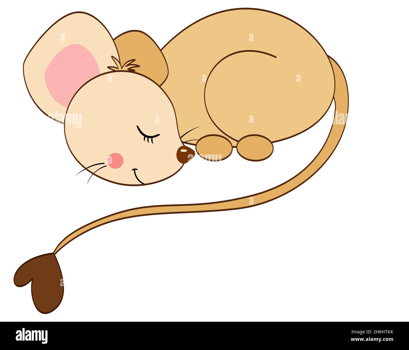 Cute lovely mouse sleep isolated Stock Photo Alamy