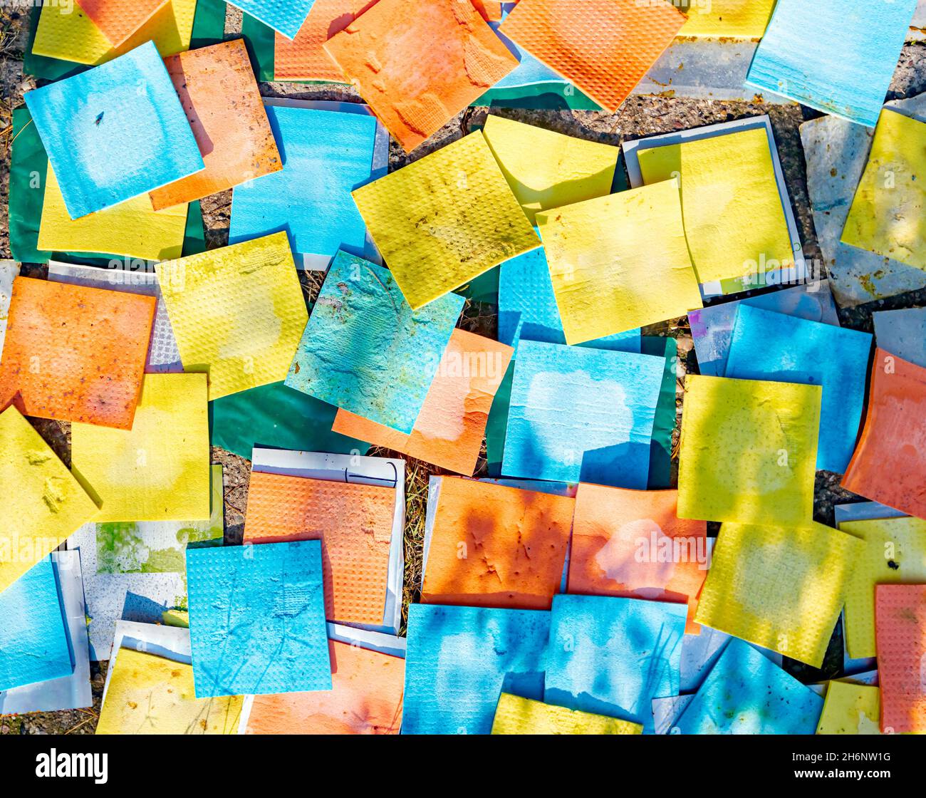 Colorful clean sponge cloths background, microfiber household ...