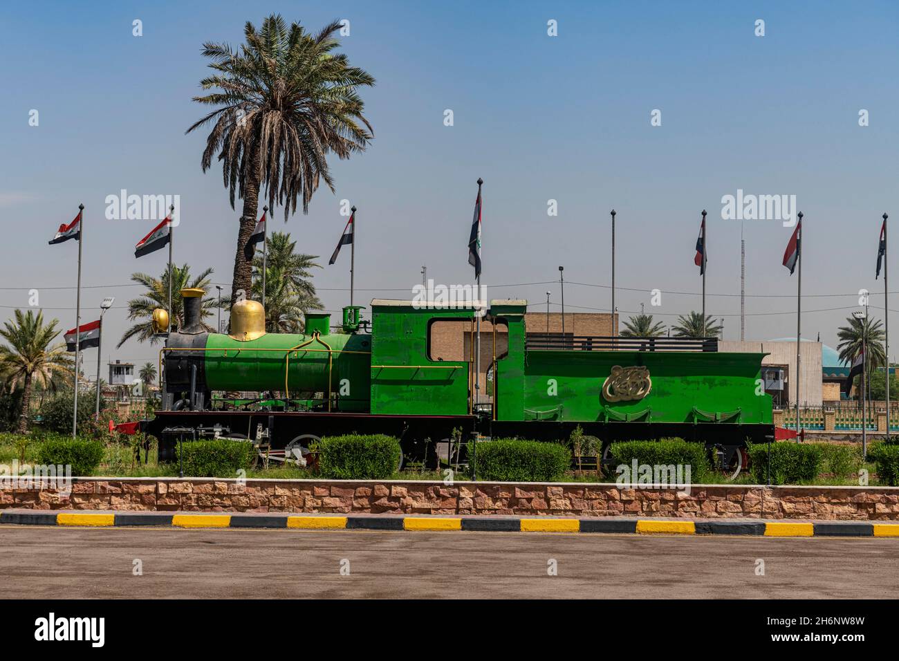 Old steam train, Baghdad Central railway Station, Baghdad, Iraq Stock Photo
