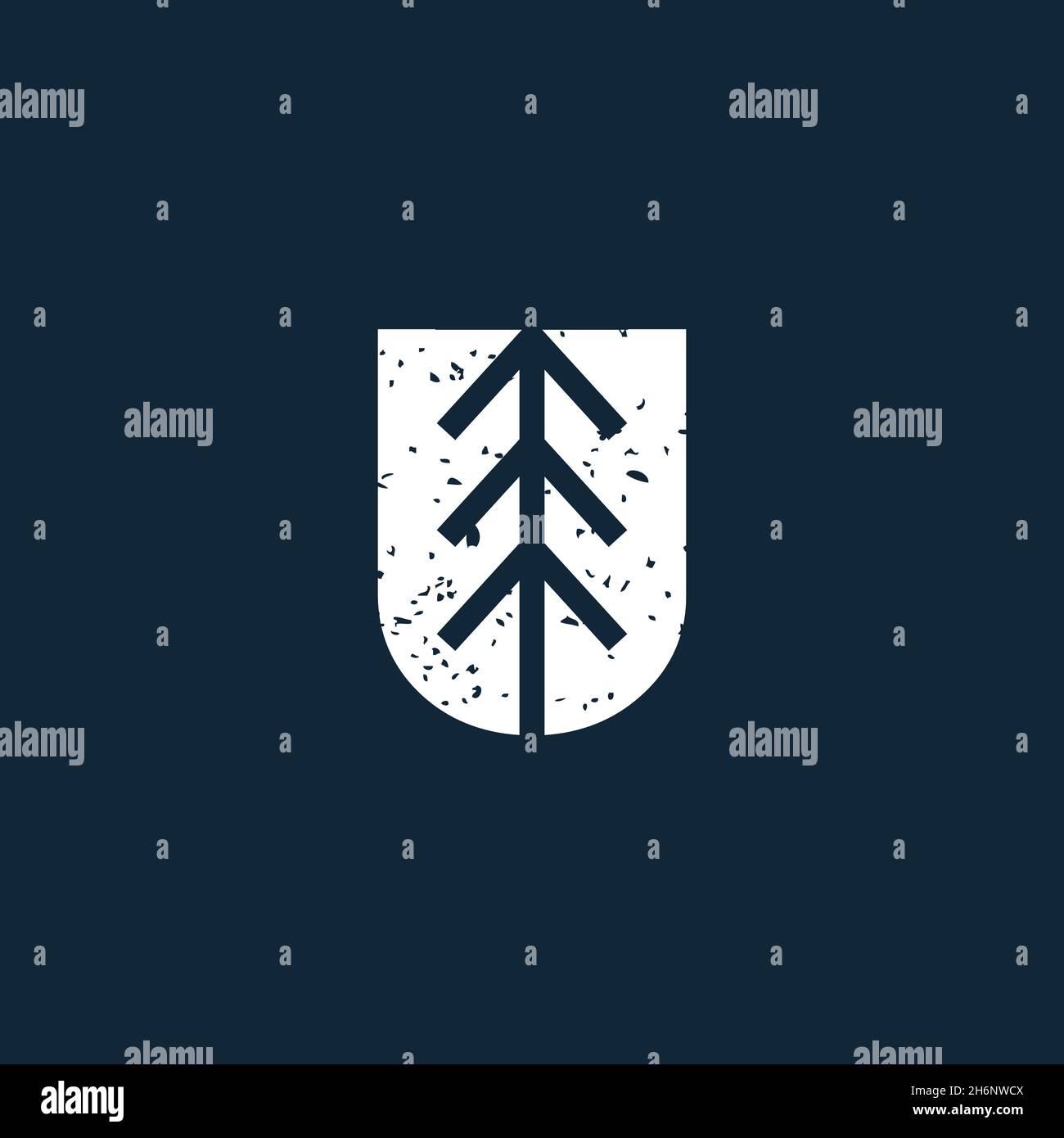 vector design. logo created from combination tree and letter U. Stock Vector
