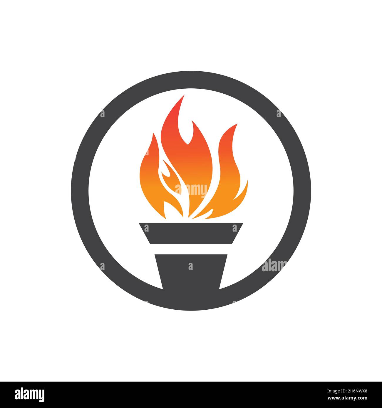 vector design. logo created from shape of abstract torch logo. Stock Vector
