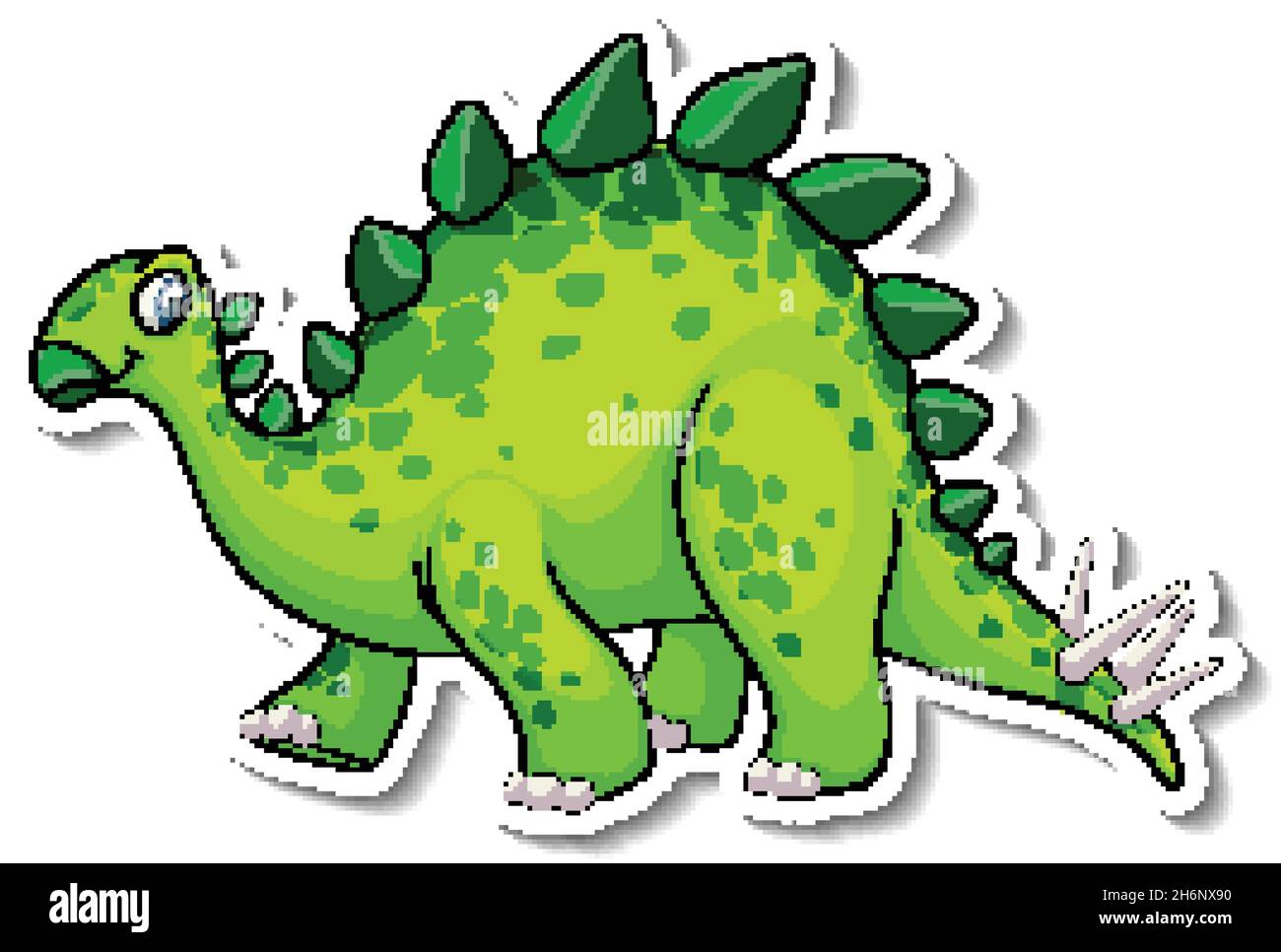 Stegosaurus dinosaur cartoon character sticker illustration Stock Vector  Image & Art - Alamy