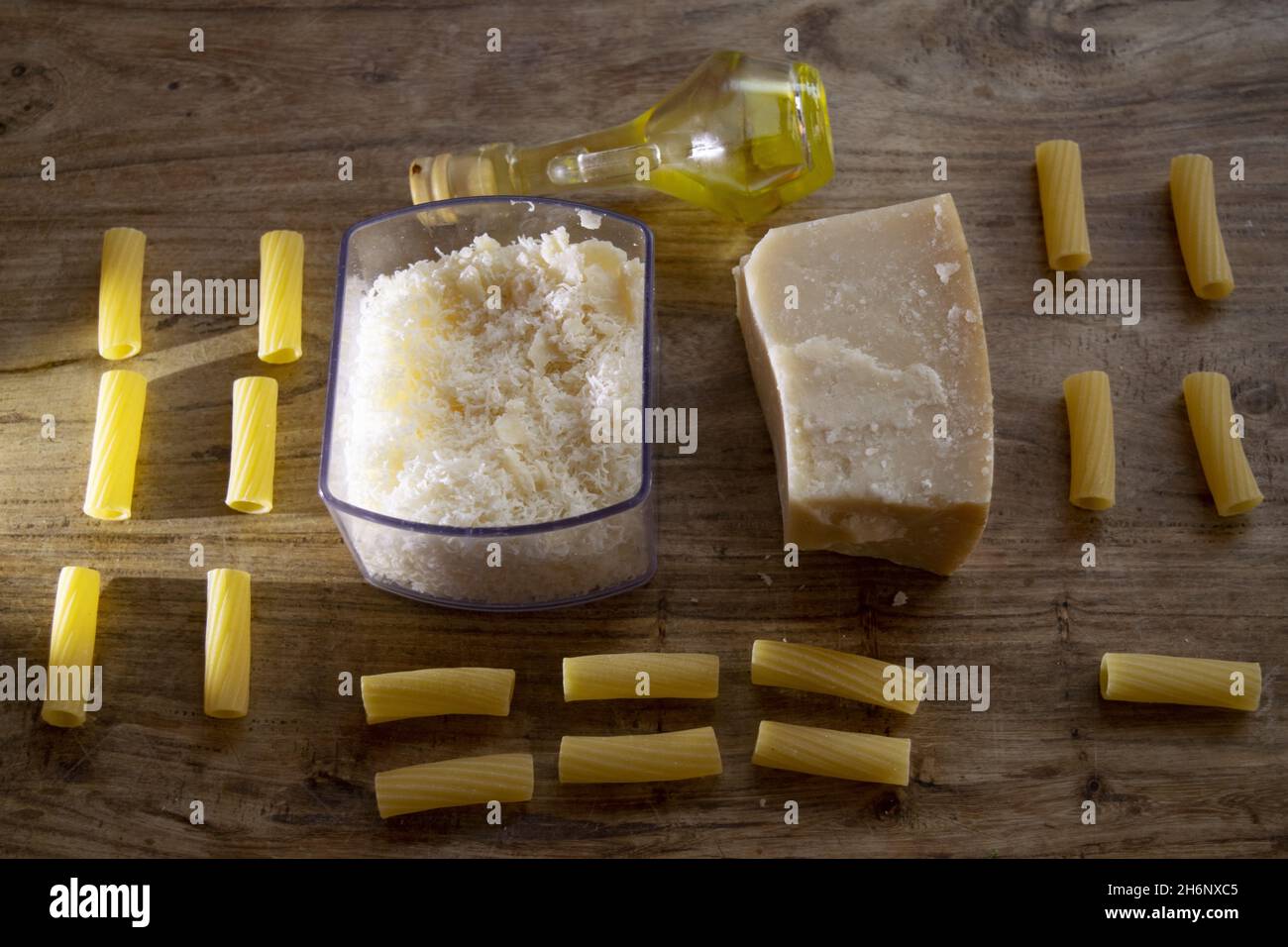 pasta with olive oil and grated parmesan cheese Stock Photo Alamy