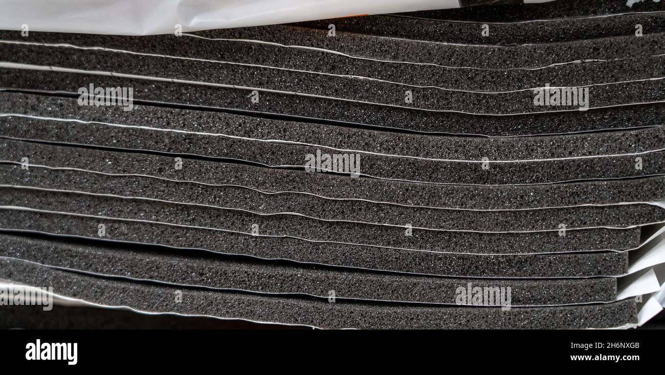 Soundproofing for car tuning. Auto sound, vibration and noise insulation protection material. Stock Photo