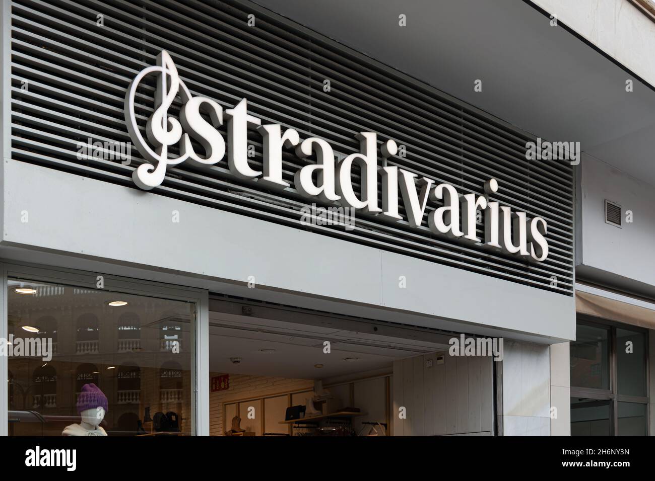 VALENCIA, SPAIN - NOVEMBER 10, 2021: Stradivarius is a women's clothing fashion brand owned by the Inditex group Stock Photo