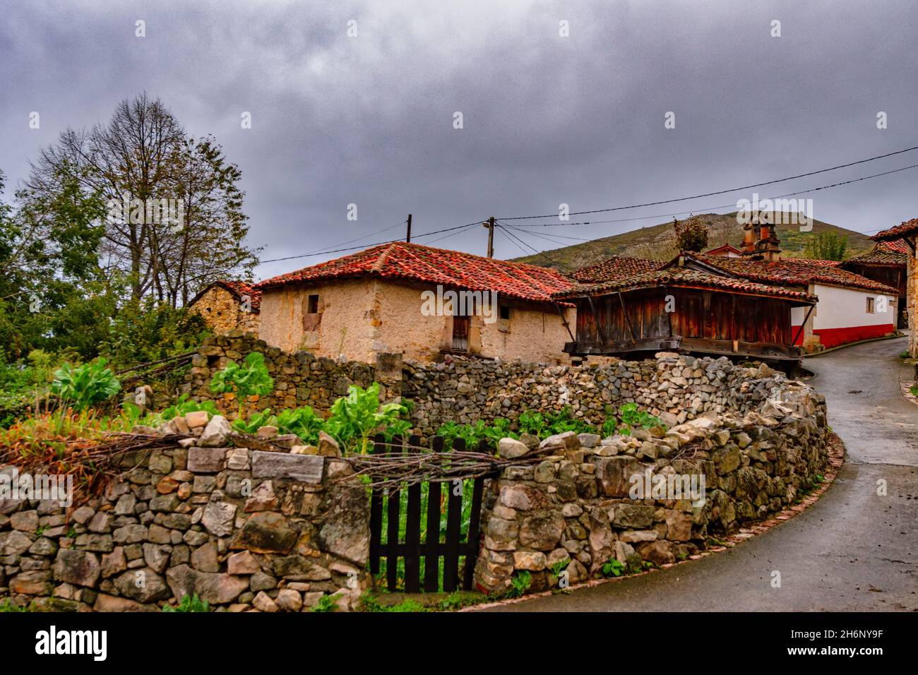 Rural landscapes in the interior of Asturias Stock Photo
