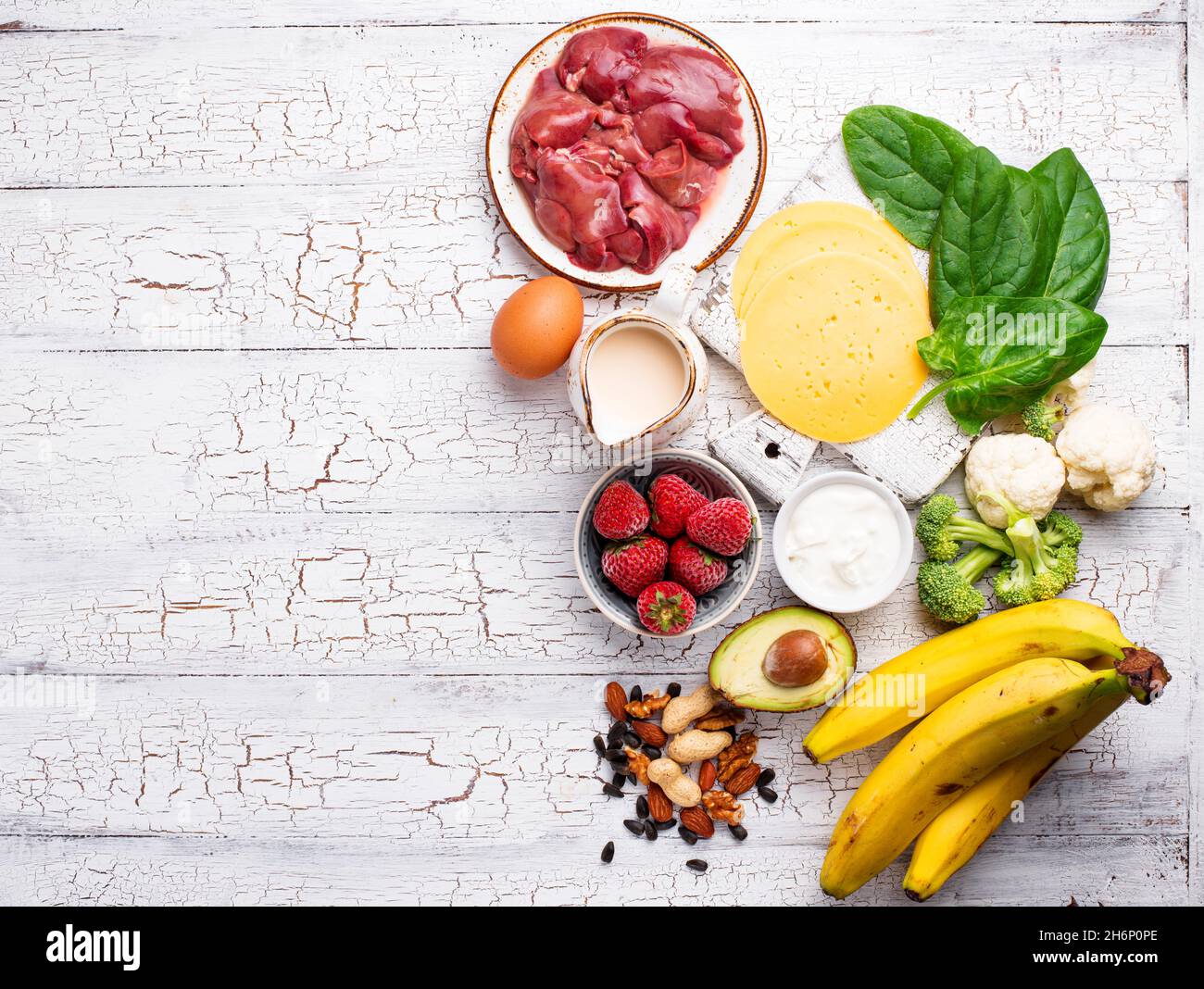 Natural sources of vitamin B7 biotin Stock Photo Alamy