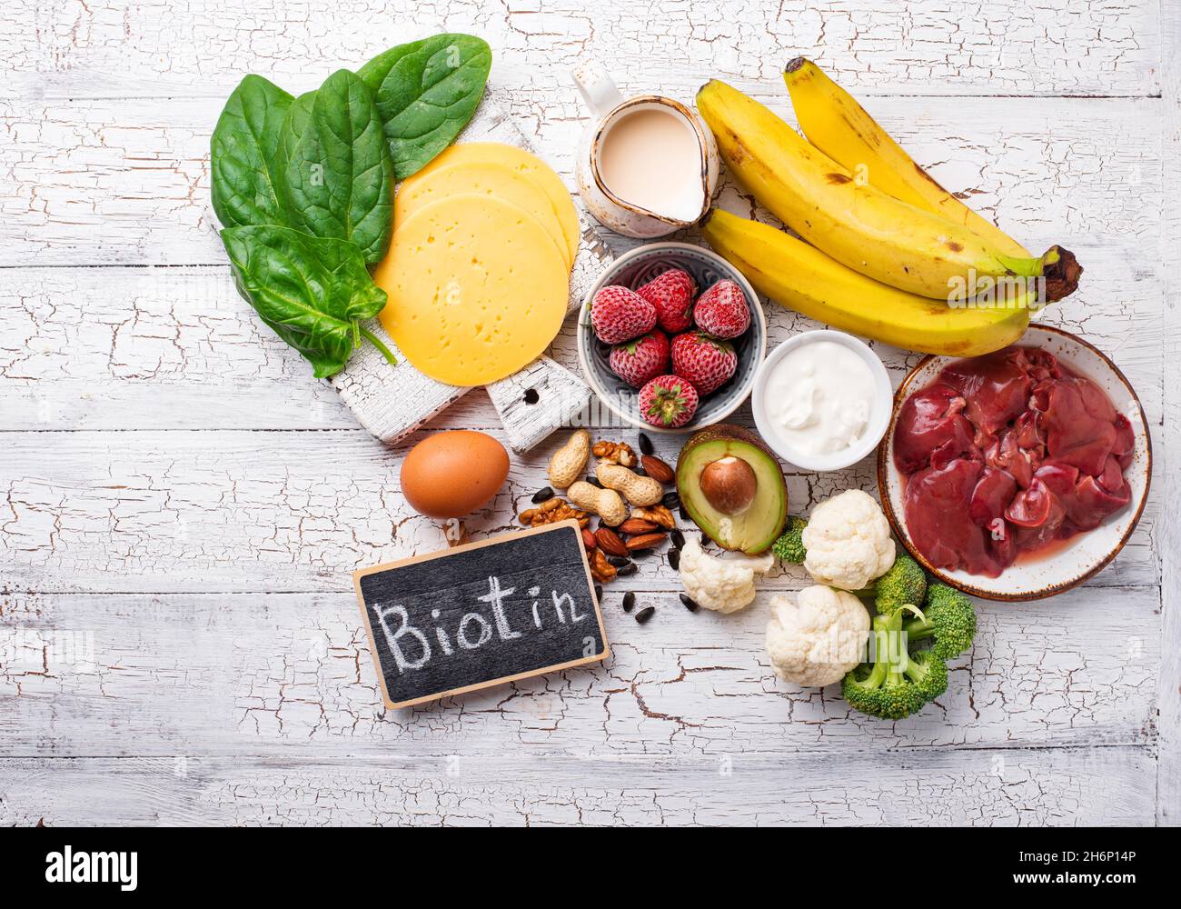 Natural sources of vitamin B7 biotin Stock Photo Alamy