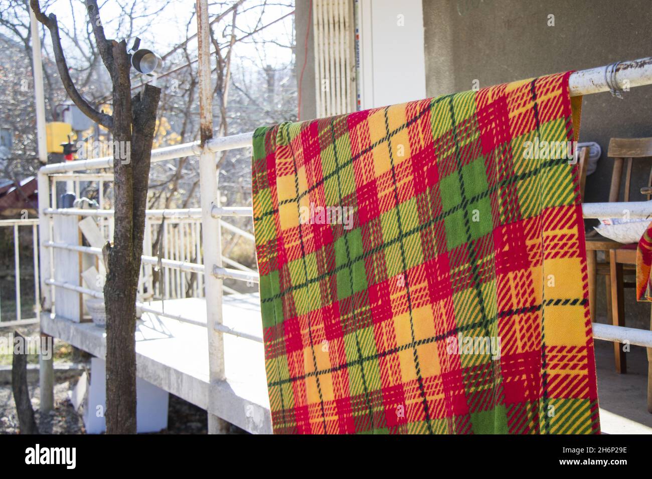 House colorful blanket texture Stock Photo