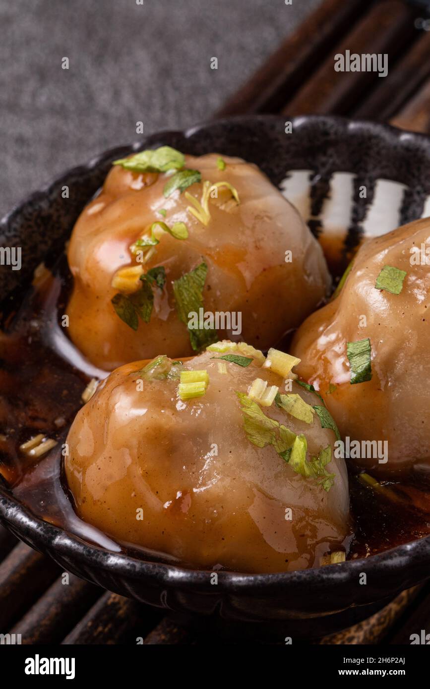 Close up of Bawan (Ba wan), Taiwanese meatball delicacy, delicious ...