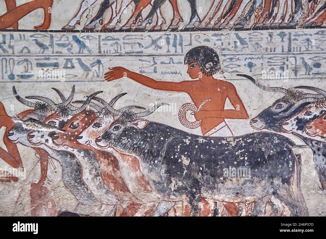 Ancient Egyptian wall art tomb paintings, Tomb of Nebamun Thebes, Circa