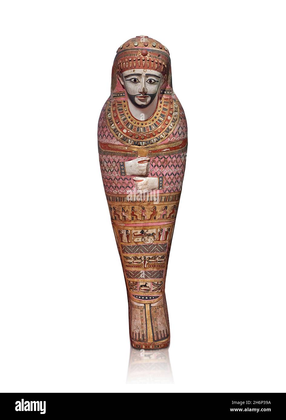 Ancient Egyptian mummy case, circa 300 BC, Ptolemaic Dynasty, British Museum EA29584. Painted