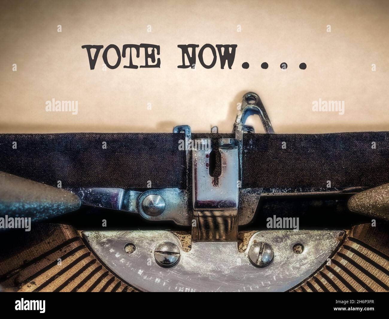 Vote Now displayed on a vintage typewriter Stock Photo