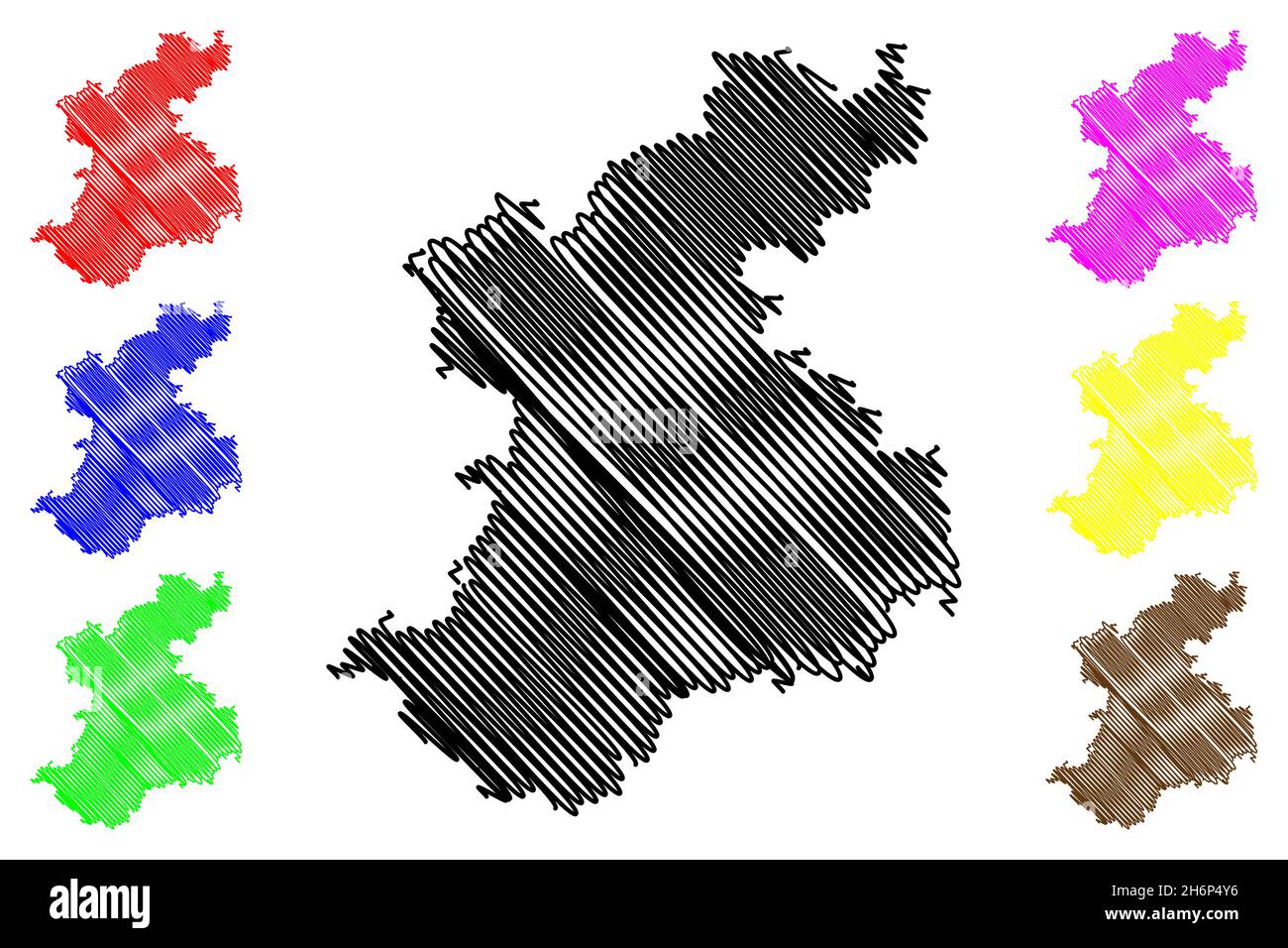 Belagavi district (Karnataka State, Republic of India, Belgaum division) map vector illustration