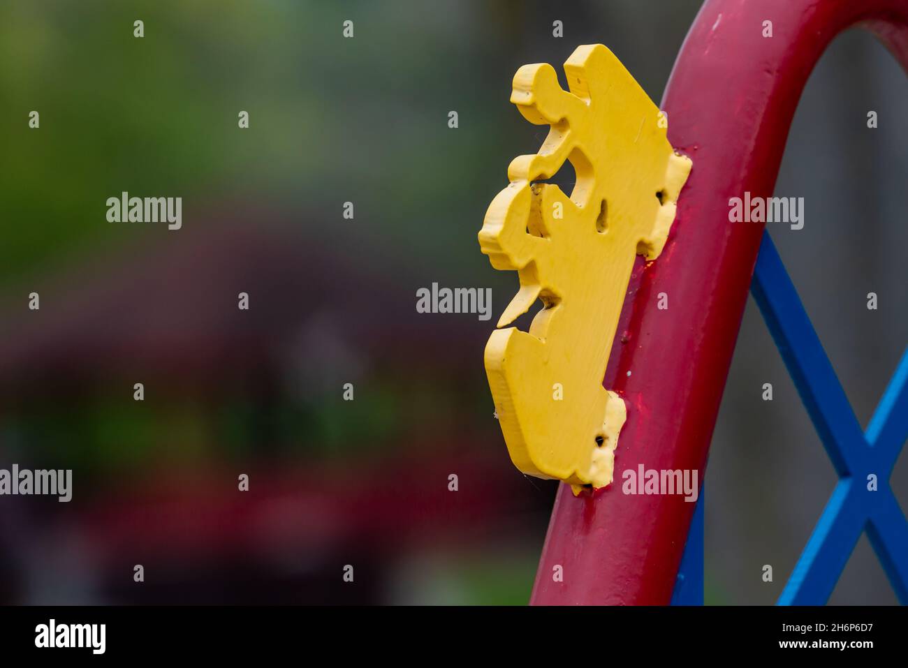 Metalwork portraying excitement on a rollercoaster ride Stock Photo