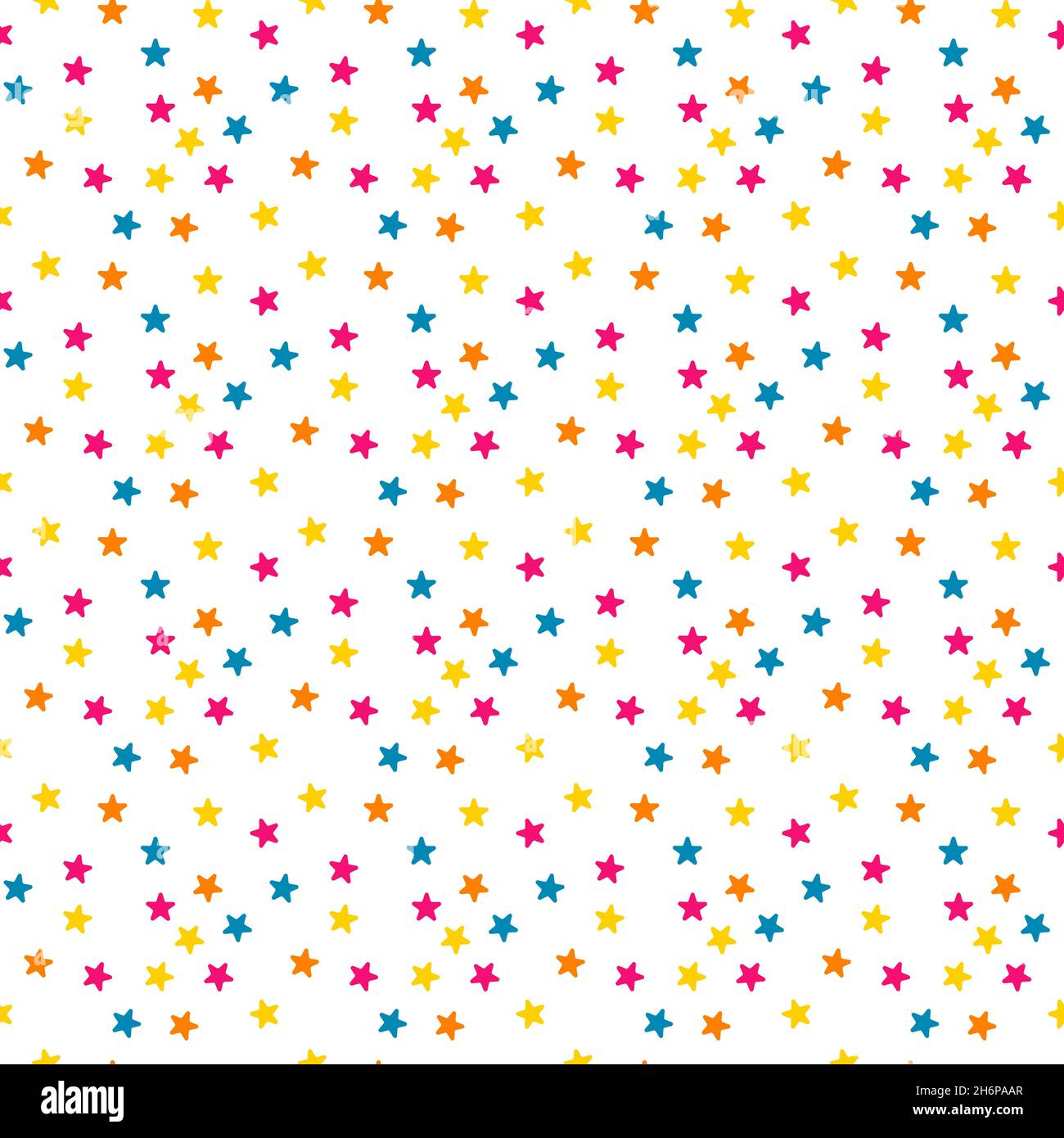 Seamless pattern with confetti. Colored stars on white background. Sweet sprinkles. Vector