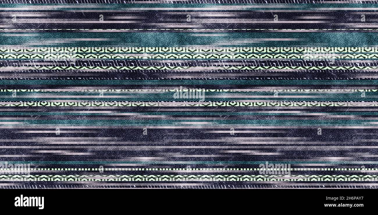 Seamless tribal ethnic stripe grungy border surface pattern design for ...