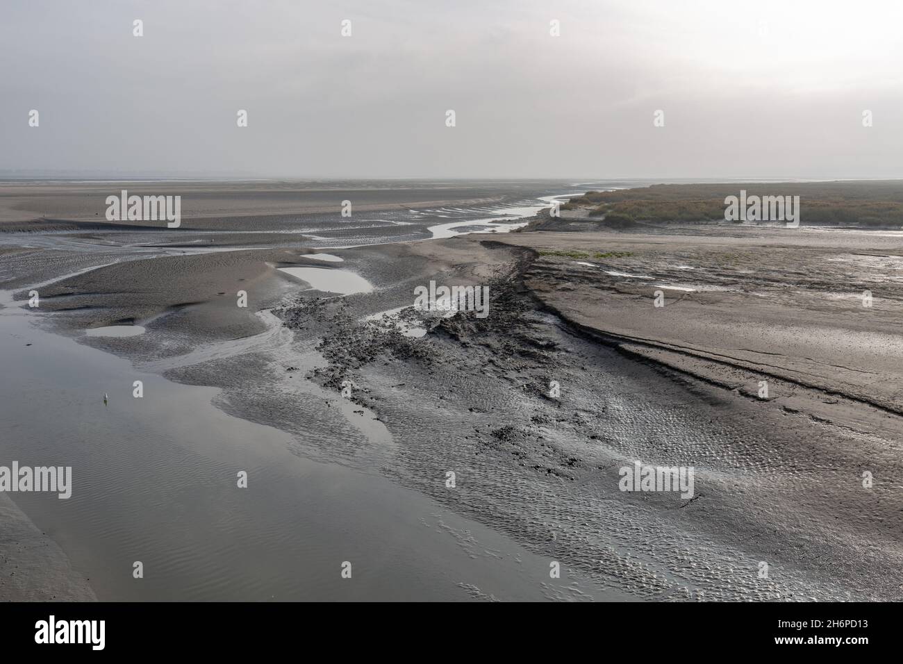 View from the Pointe du Hourdel on the Somme estuary at low tide. Bay of Somme, France Stock Photo