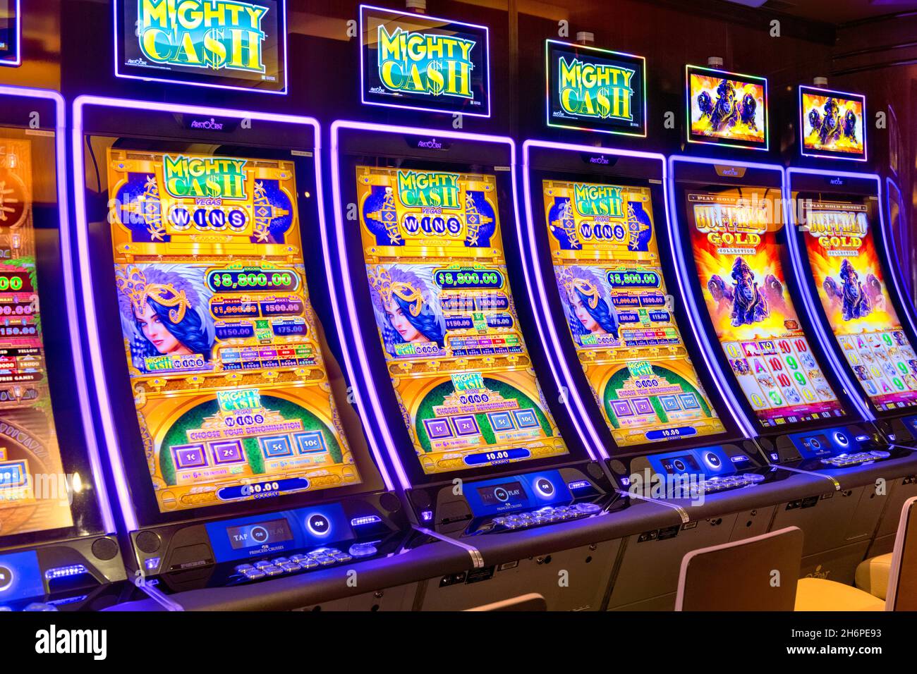 Slot Machines One Arm Bandits, Casino Sky Princess cruise ship Stock ...