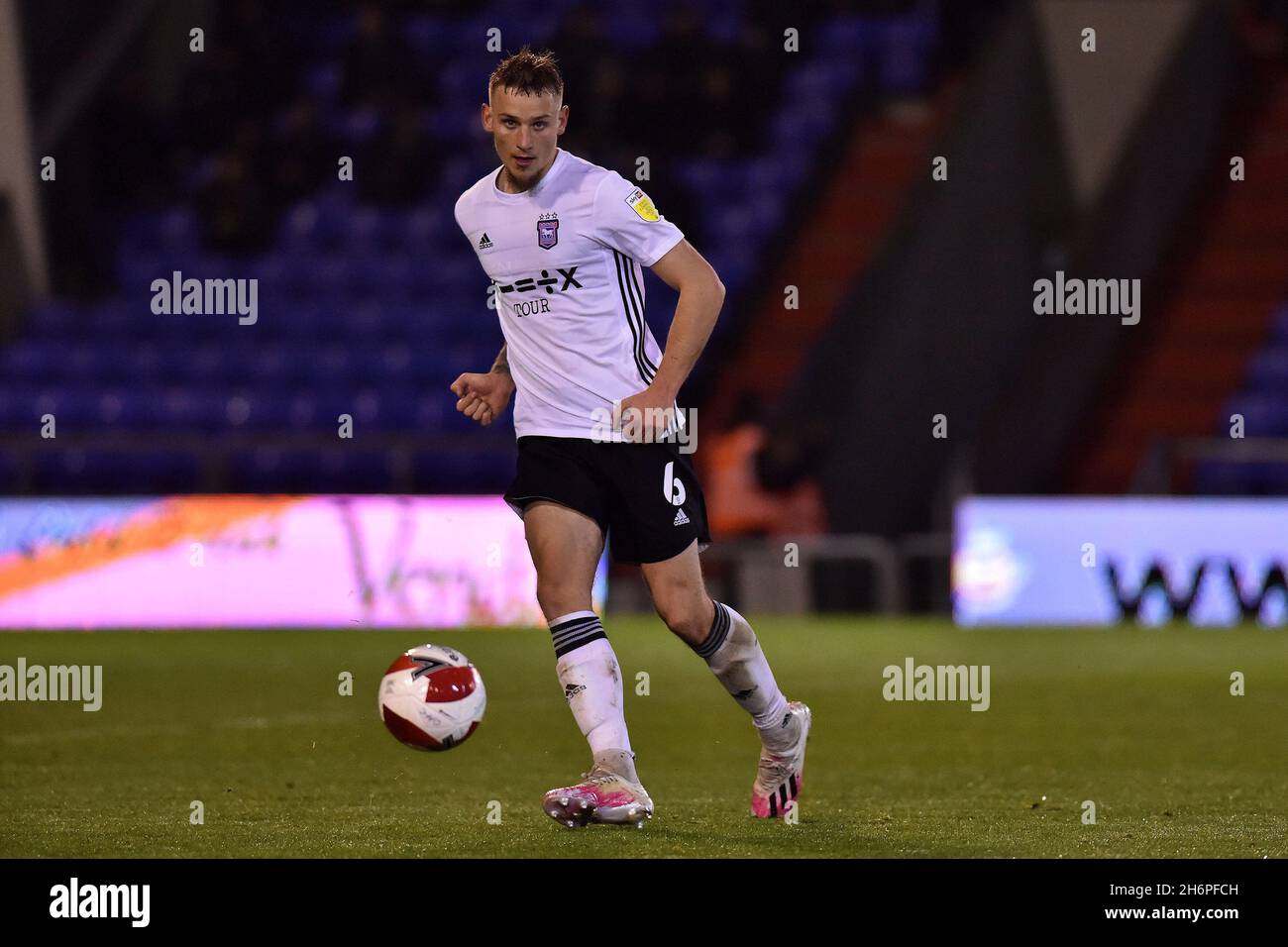 OLDHAM, GBR. NOV 16TH Luke Woolfenden of Ipswich Town during the FA Cup 1st round replay between Oldham Athletic and Ipswich Town at Boundary Park, Oldham on Tuesday 16th November 2021. (Credit: Eddie Garvey | MI News) Credit: MI News & Sport /Alamy Live News Stock Photo